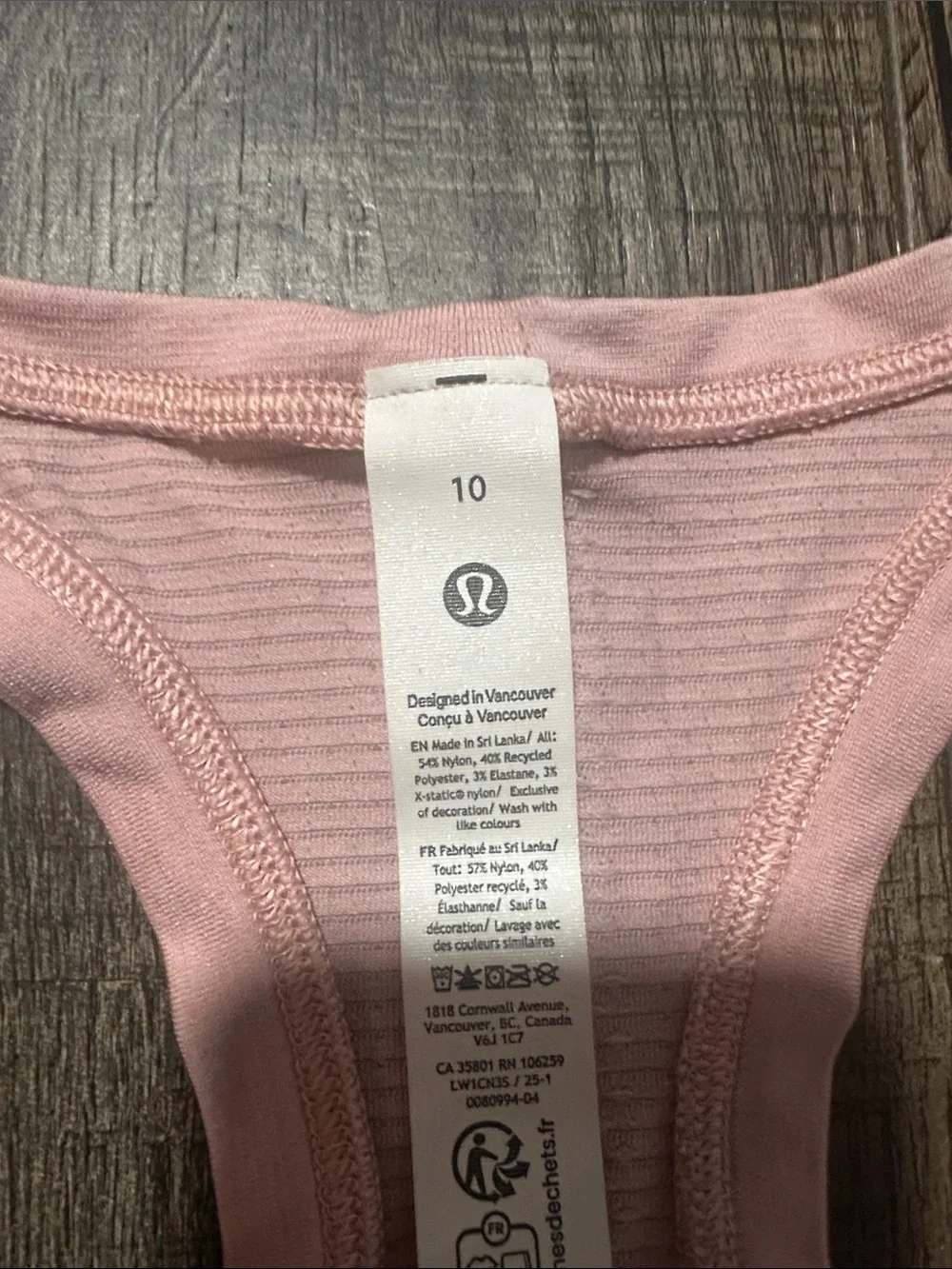 lululemon athletica Light Pink Racerback Tank